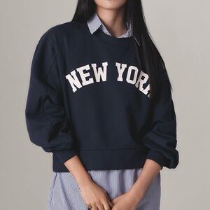 Anthropologie New York Navy Sweatshirt Dress